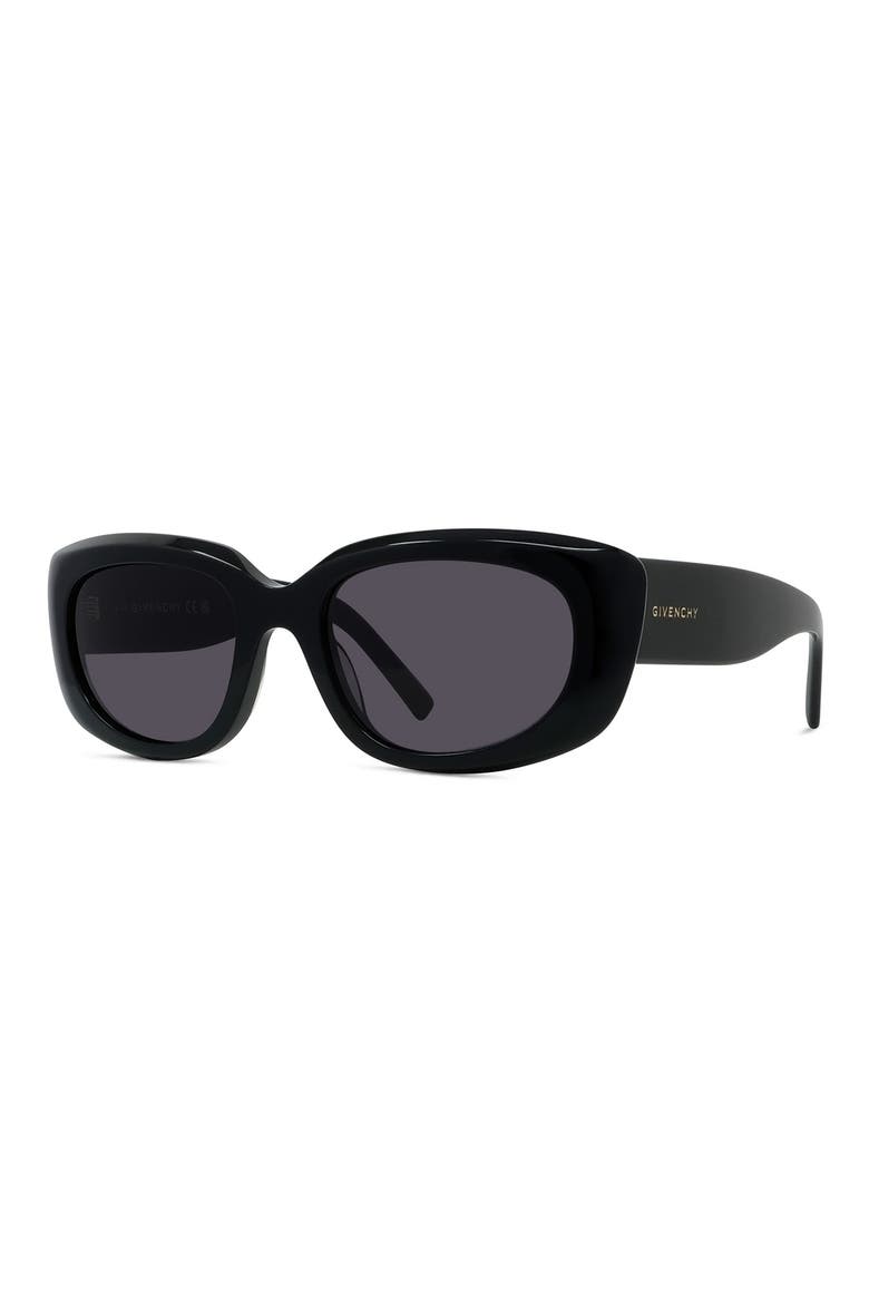 GV Day 54mm Geometric Sunglasses, Alternate, color, SHINY BLACK / SMOKE