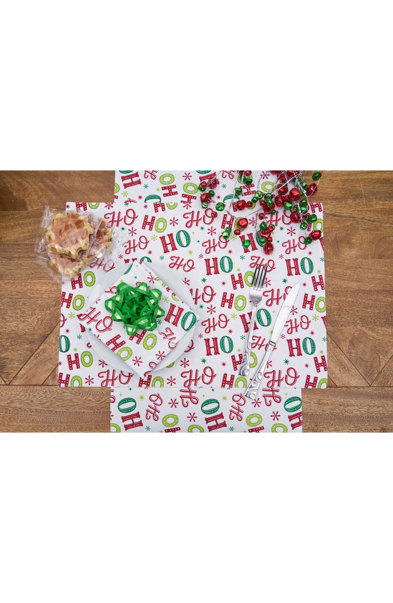 C&F Home Ho Ho Ho Placemats Set of 6, 14" x 20", Alternate, color, Red