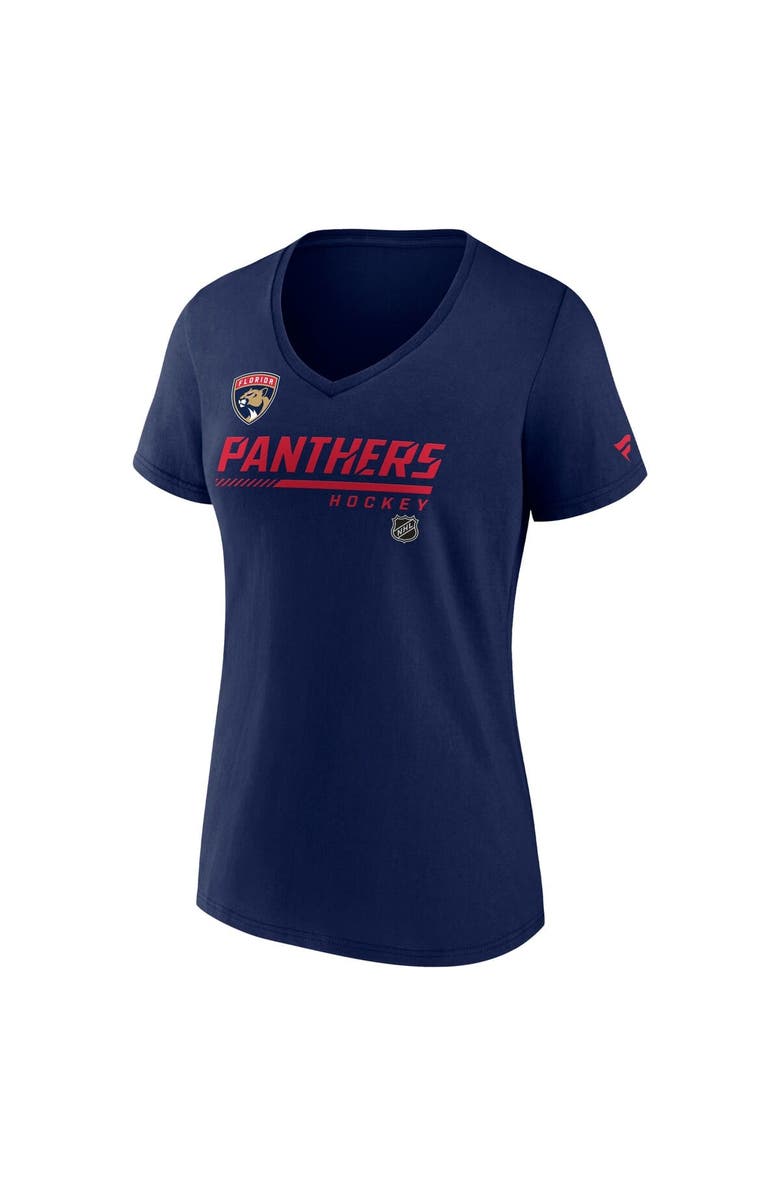 FANATICS Women's Fanatics Navy Florida Panthers Prime V-Neck T-Shirt, Alternate, color, 