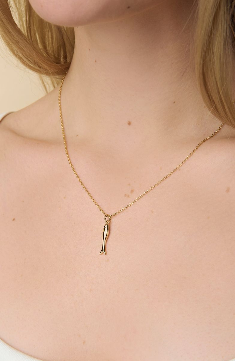 Little Sky Stone Lucky Fish Charm Necklace, Alternate, color,