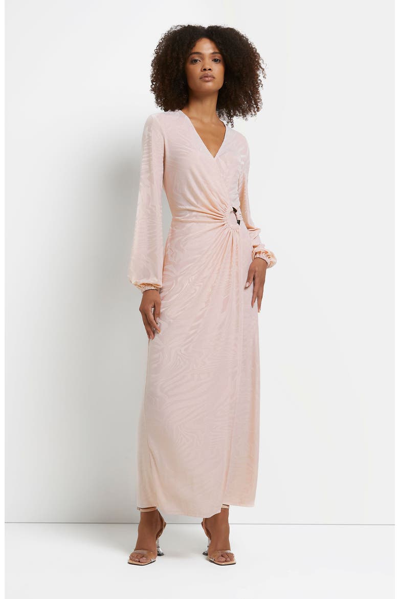 Long Sleeve Ring Jacquard Midi Dress, Alternate, color, BEIGE LIGHT