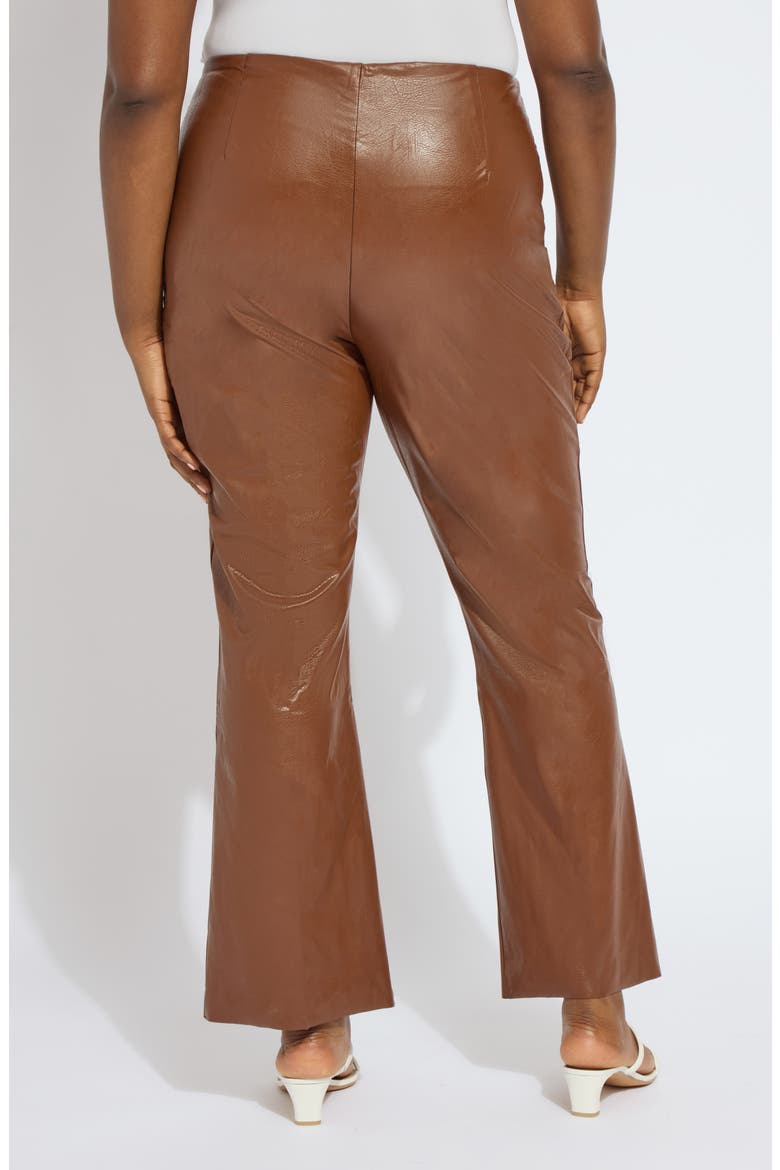 'Lyssentials Elysse Faux Leather Ankle Bootcut Pants, Alternate, color, WHISKEY