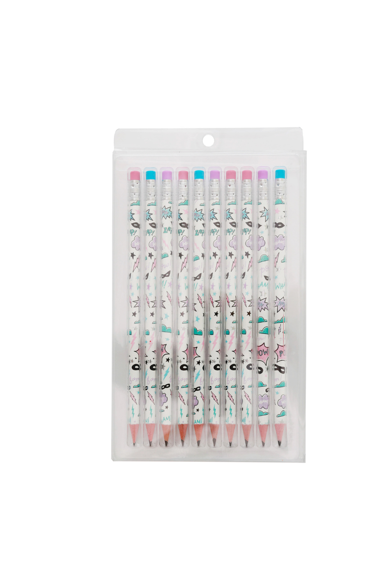 Back to School Girl Superhero Pencil Set, Alternate, color, Assorted Pre-Pack