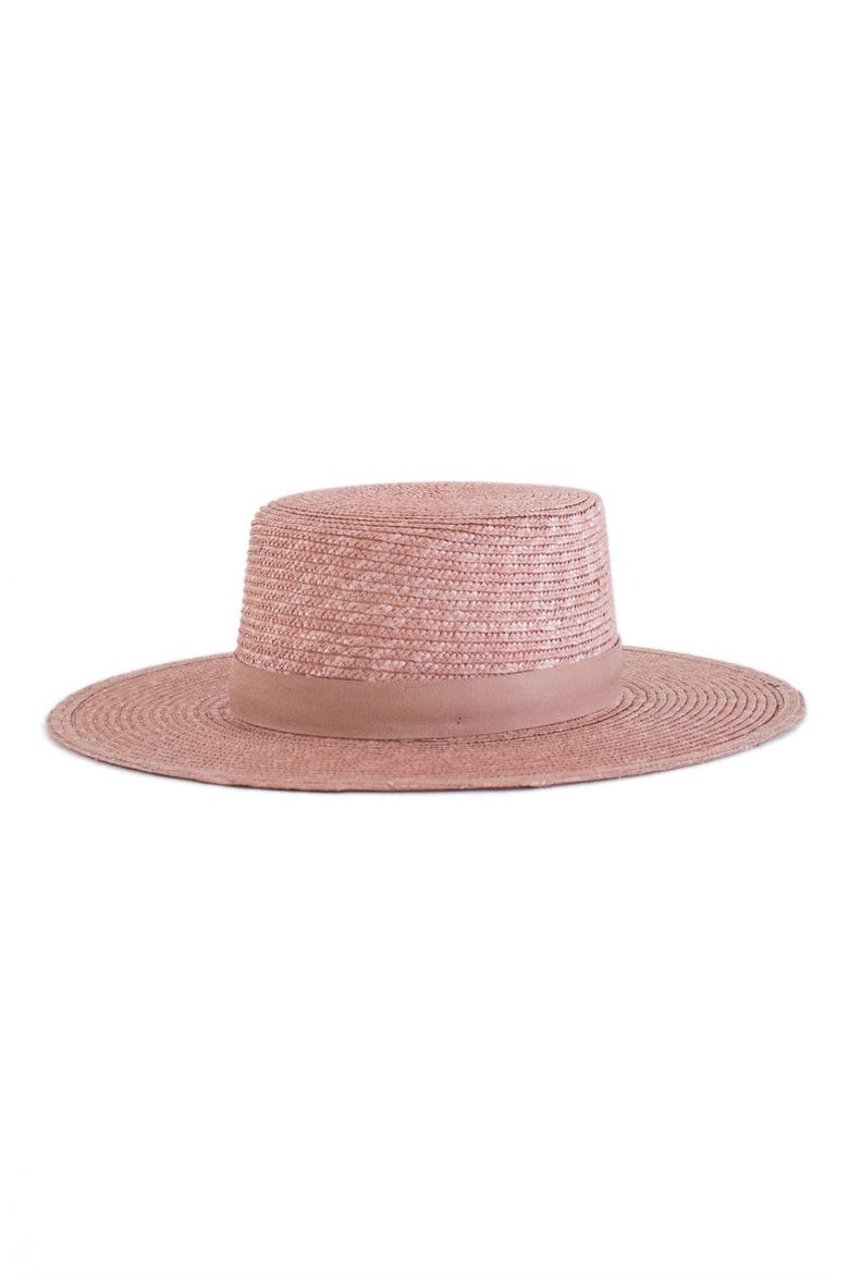 'Calla' Straw Bolero Hat, Main, color, LIGHT PINK
