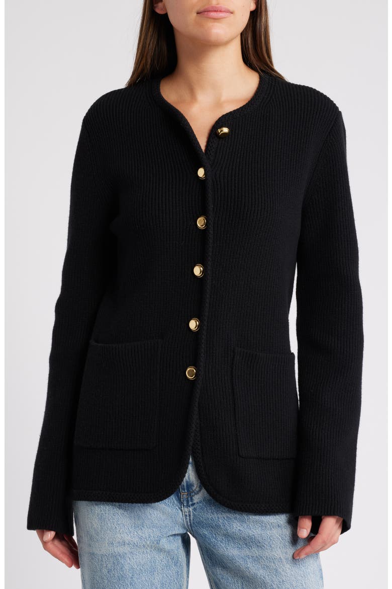 Nancy Wool Blend Cardigan, Alternate, color, BLACK