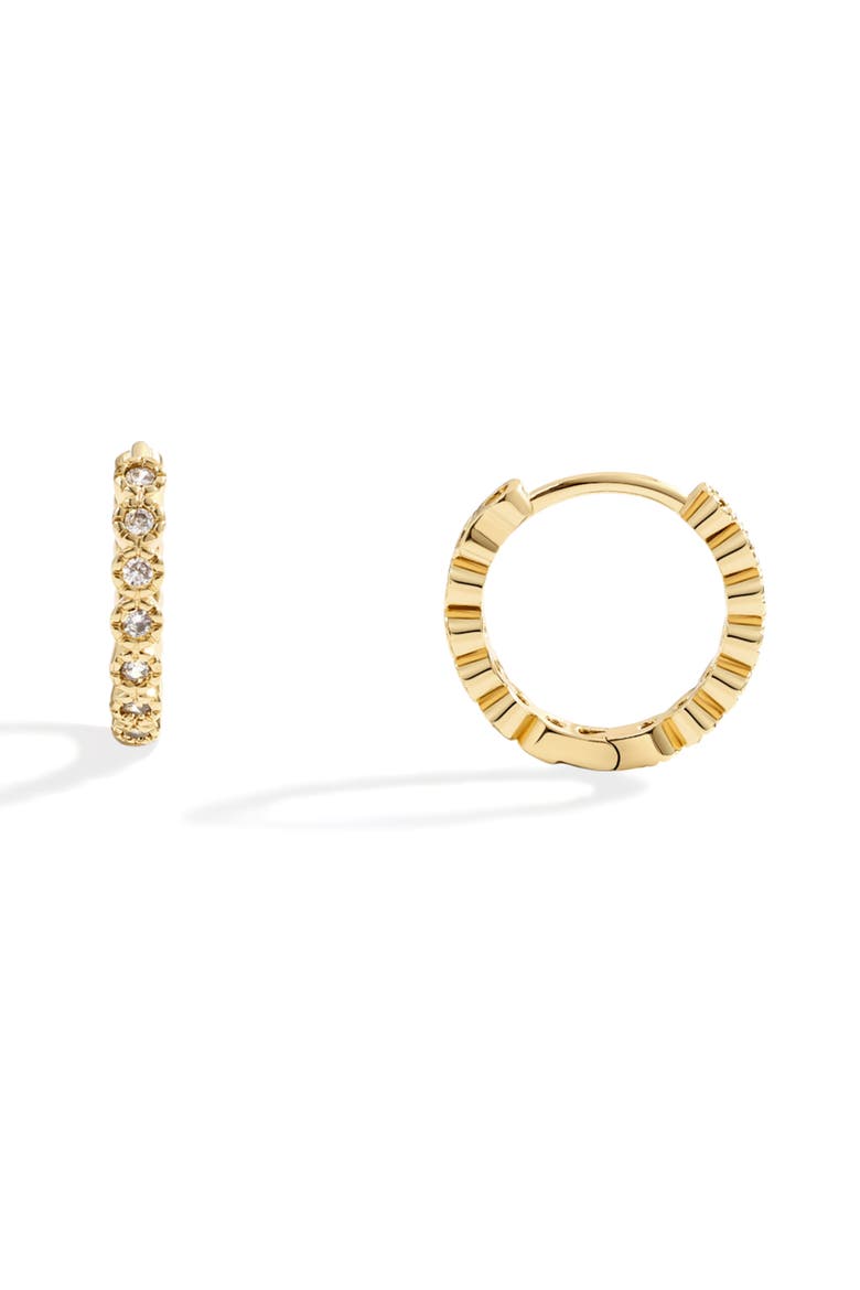 Shimmer Huggie Hoop Earrings, Alternate, color, 18k Gold Plated
