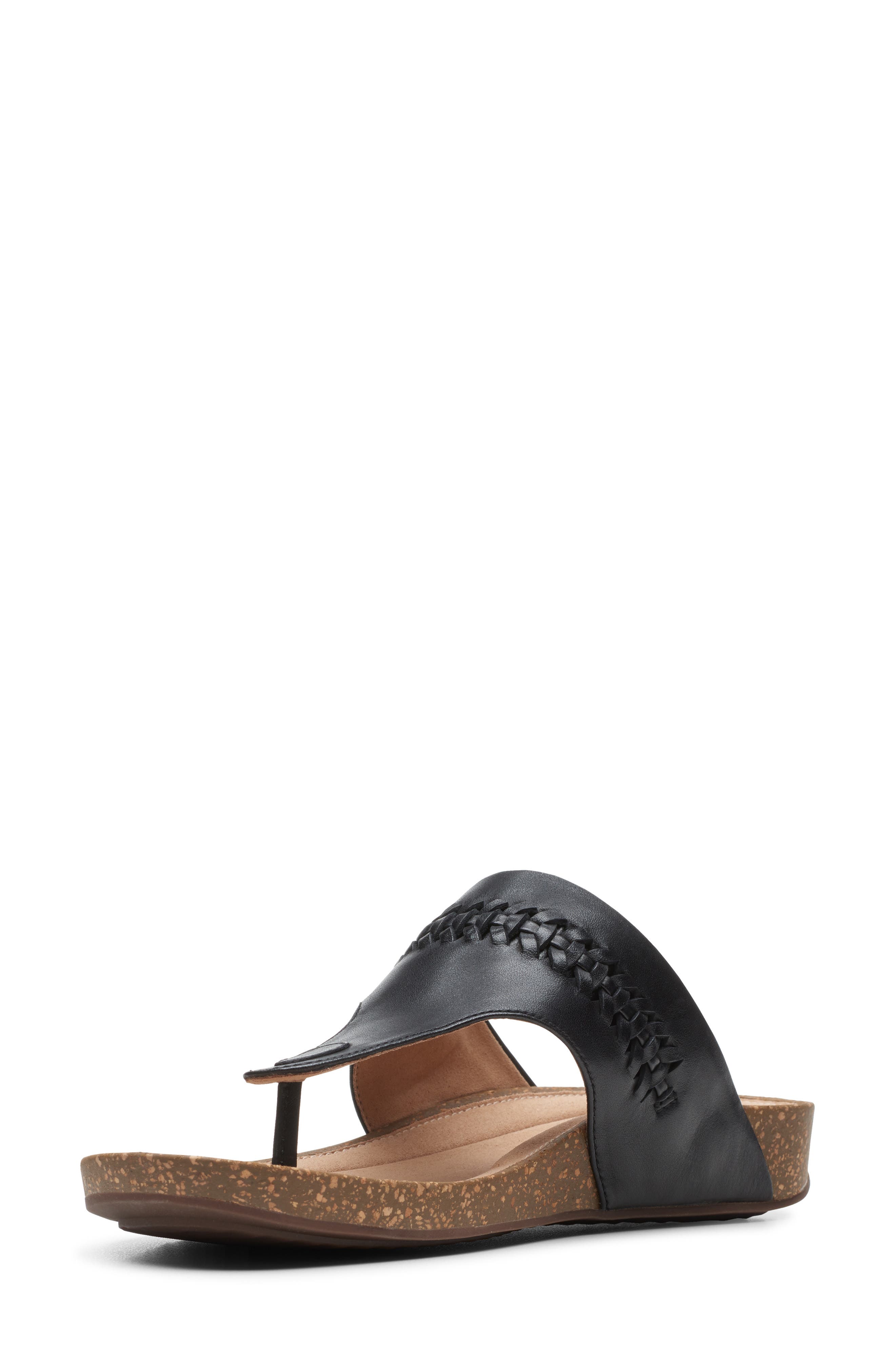 Un Perri Vibe Flip Flop, Alternate, color, BLACK LEATHER