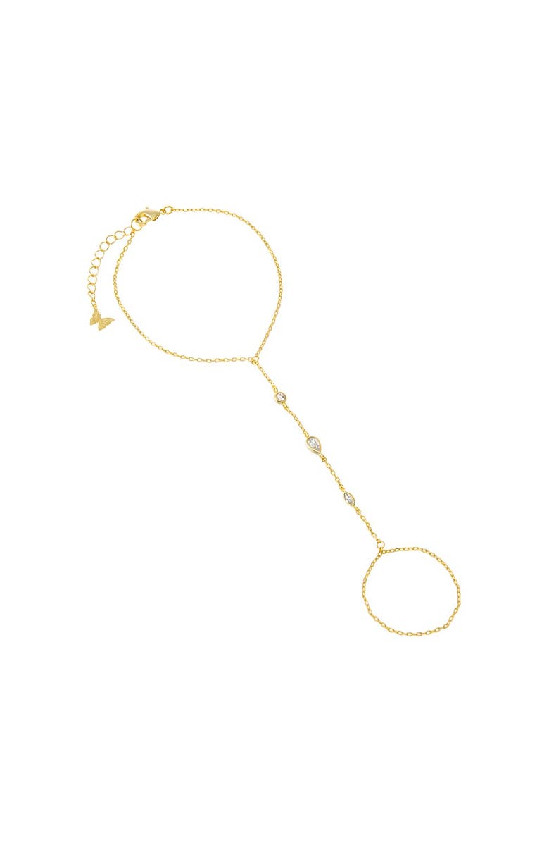 BY ADINA EDEN CZ Bezel Multi Shape Hand Chain Bracelet, Main, color, Gold