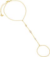 BY ADINA EDEN CZ Bezel Multi Shape Hand Chain Bracelet