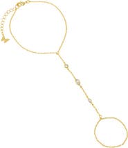 BY ADINA EDEN CZ Bezel Multi Shape Hand Chain Bracelet
