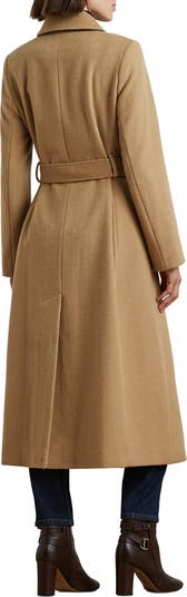 Lauren Ralph Lauren Double Breasted Wool Blend Trench Coat