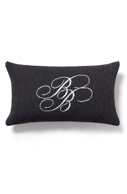 Monogram Logo Cotton Throw Pillow