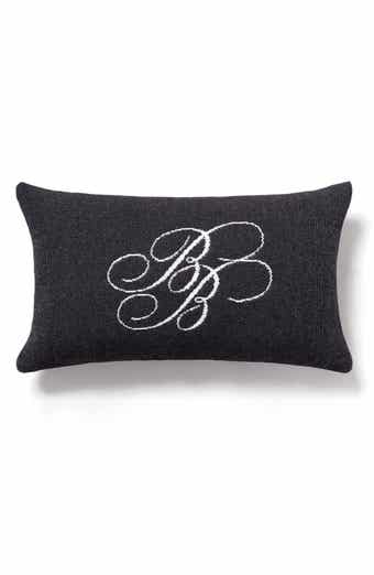 Brooks Brothers Monogram Logo Cotton Throw Pillow