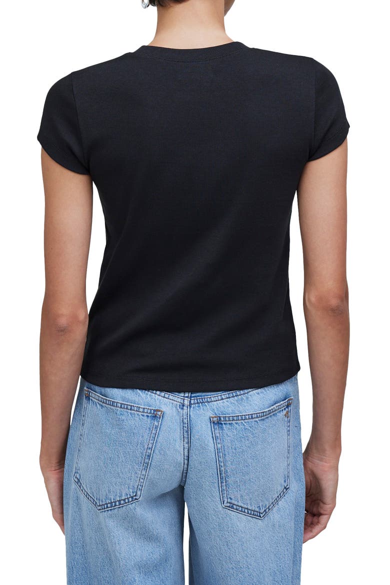 Supima® Cotton Rib T-Shirt, Alternate, color, TRUE BLACK