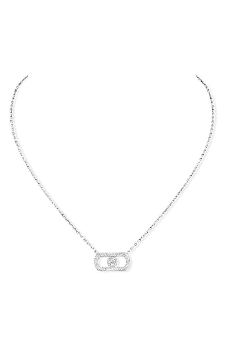 Messika So Move Pendant Necklace, Main, color, White Gold
