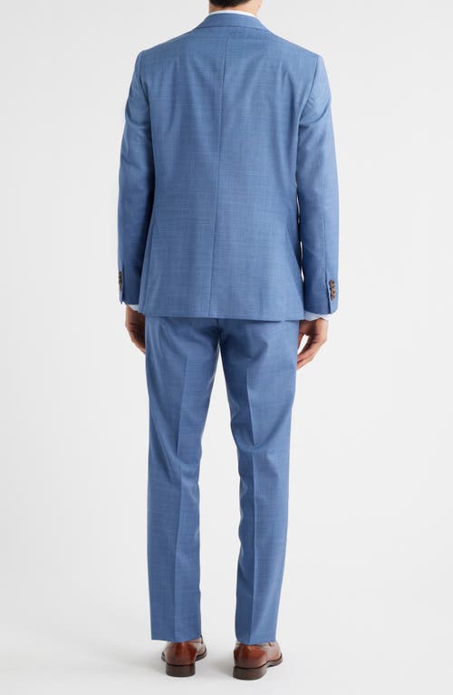Jack Victor Esprit Light Blue Screen Weave Super 100s Wool Suit In Blue