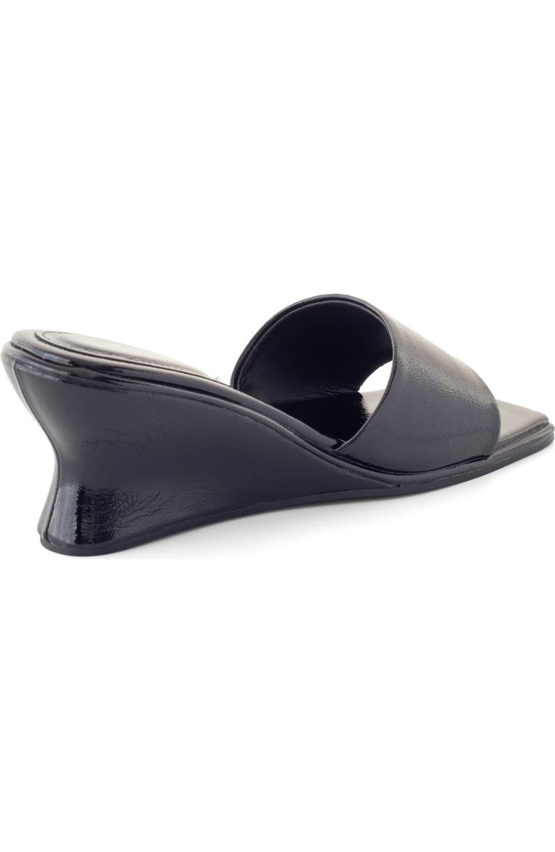Therapy Australia Lafayette Square-Toe Wedge Slide Sandal, Alternate, color, Black Crinkled Patent Pu