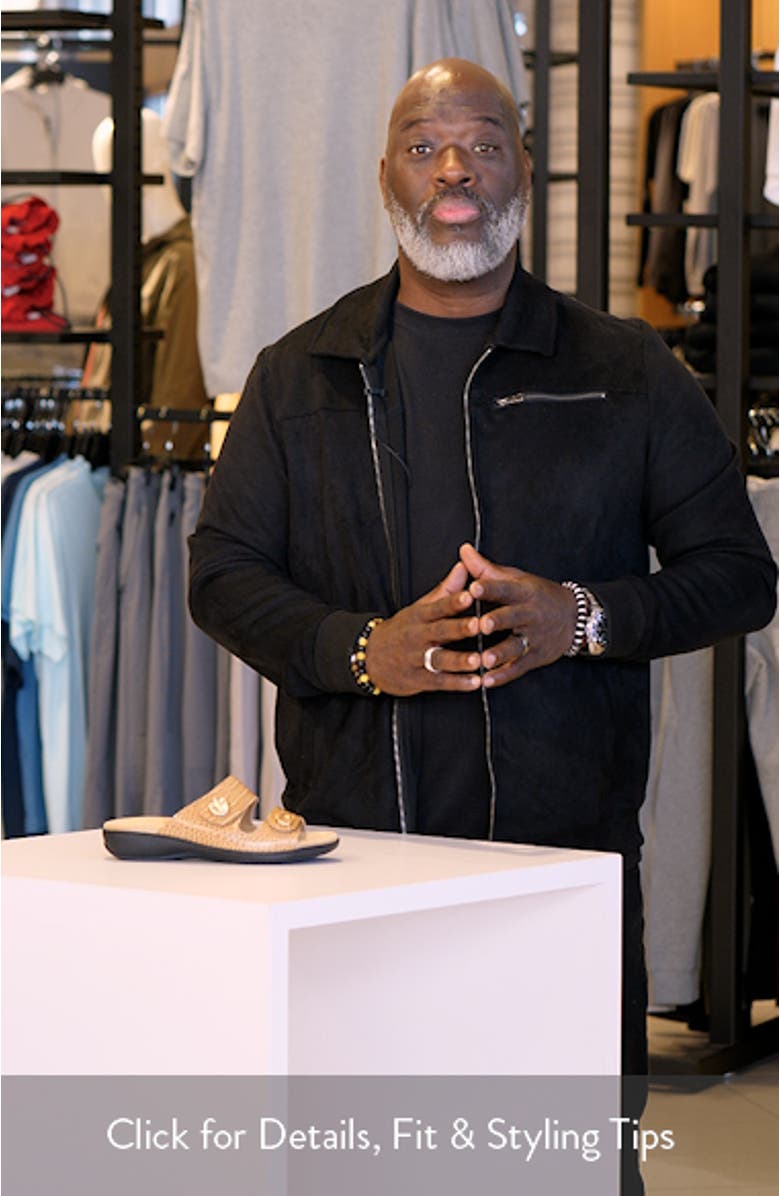 Ruthie Croc Embossed Slide Sandal - Multiple Widths Available, sales video thumbnail