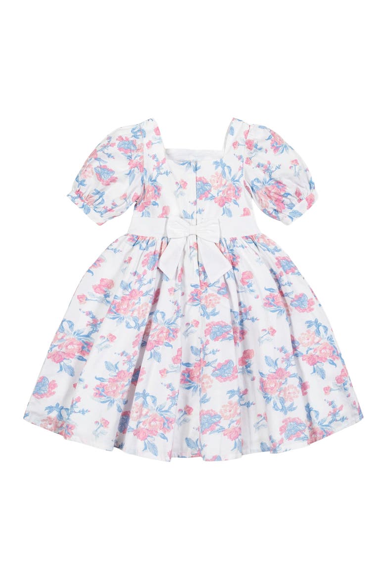 Girls' Organic Puff Sleeve Party Dress, Toddler, Alternate, color, Bouquet Floral