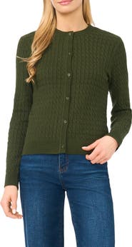Halogen® Cable Stitch Cotton Cardigan