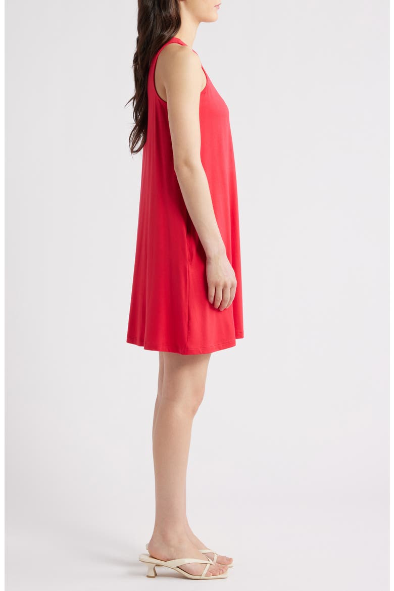 Sleeveless Trapeze Dress, Alternate, color, RED