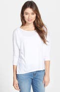 Eileen Fisher Organic Linen Ballet Neck Wedge Top