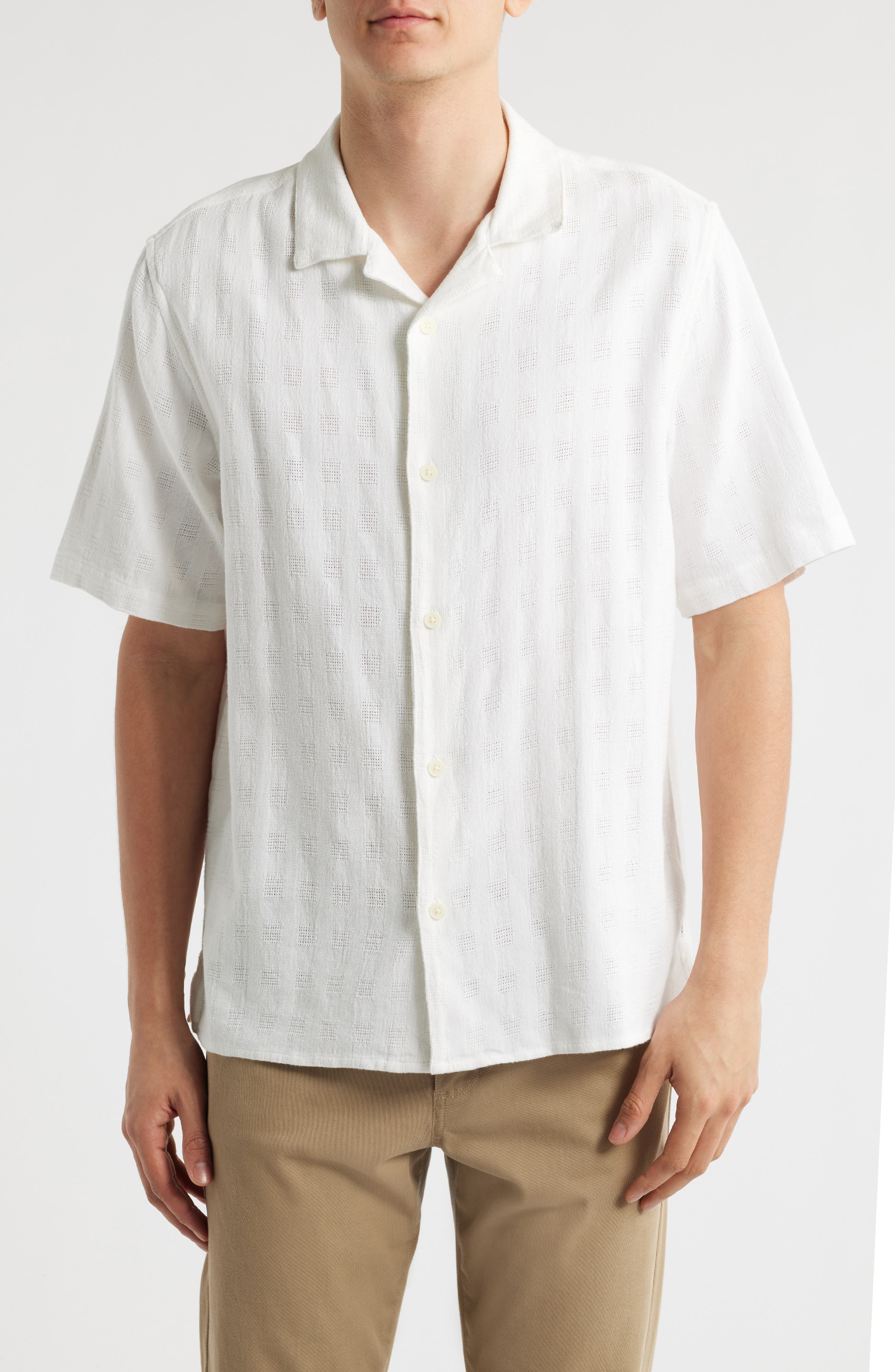 Wax London Didicot Open Weave Cotton Camp Shirt