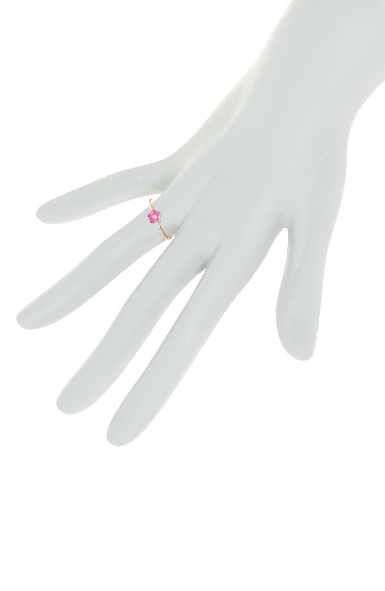 Bony Levy 14K Gold Diamond & Enamel Flower Ring - 0.1ct., Alternate, color,