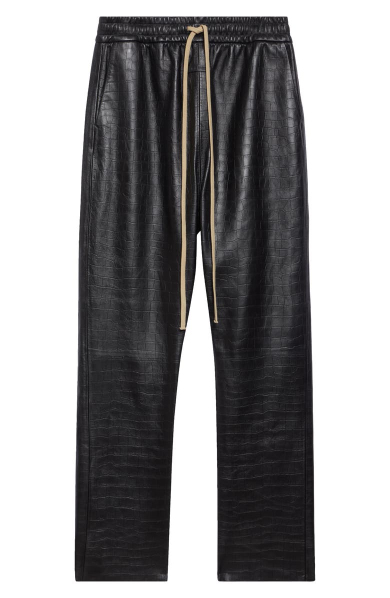 Fear of God Croc Embossed Leather Forum Pants, Alternate, color, Black