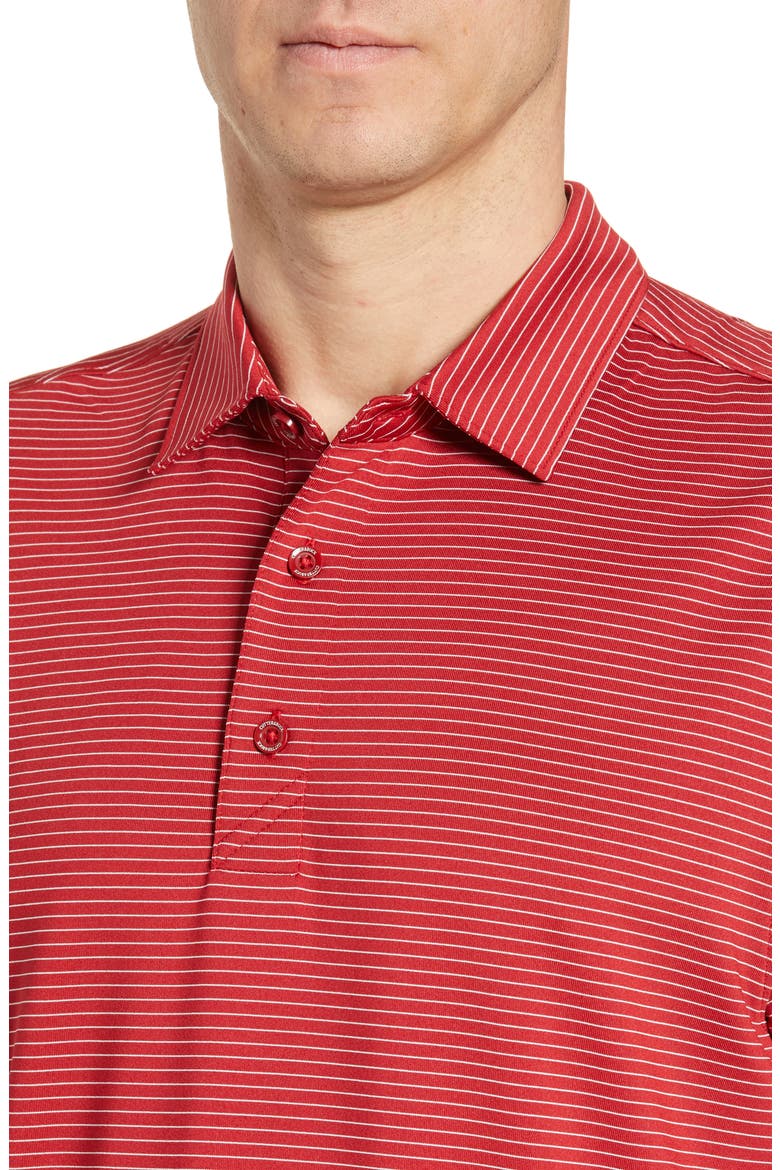 Forge DryTec Pencil Stripe Performance Polo, Alternate, color, CARDINAL RED