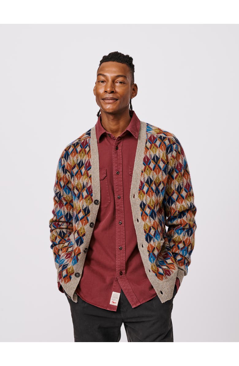 Aubin Kestral Wool Blend Cardigan Sweater, Main, color, Khaki Mix