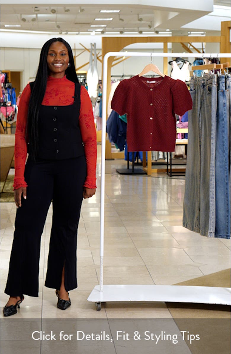 Sabine Puff Sleeve Crop Cashmere Blend Sweater, sales video thumbnail