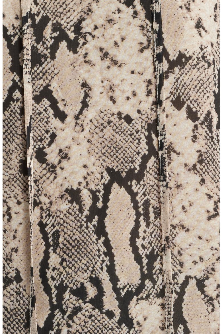 Snake Print Ruffled Sleeve Tied Neck Top, Alternate, color, LATTE MULTI