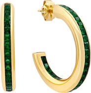 Crislu Cubic Zirconia Hoop Earrings