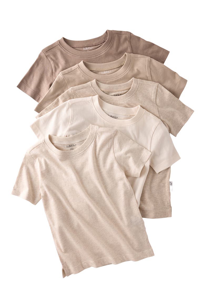 Taylor Assorted 5-Pack Organic Cotton T-Shirts, Main, color, NATURAL