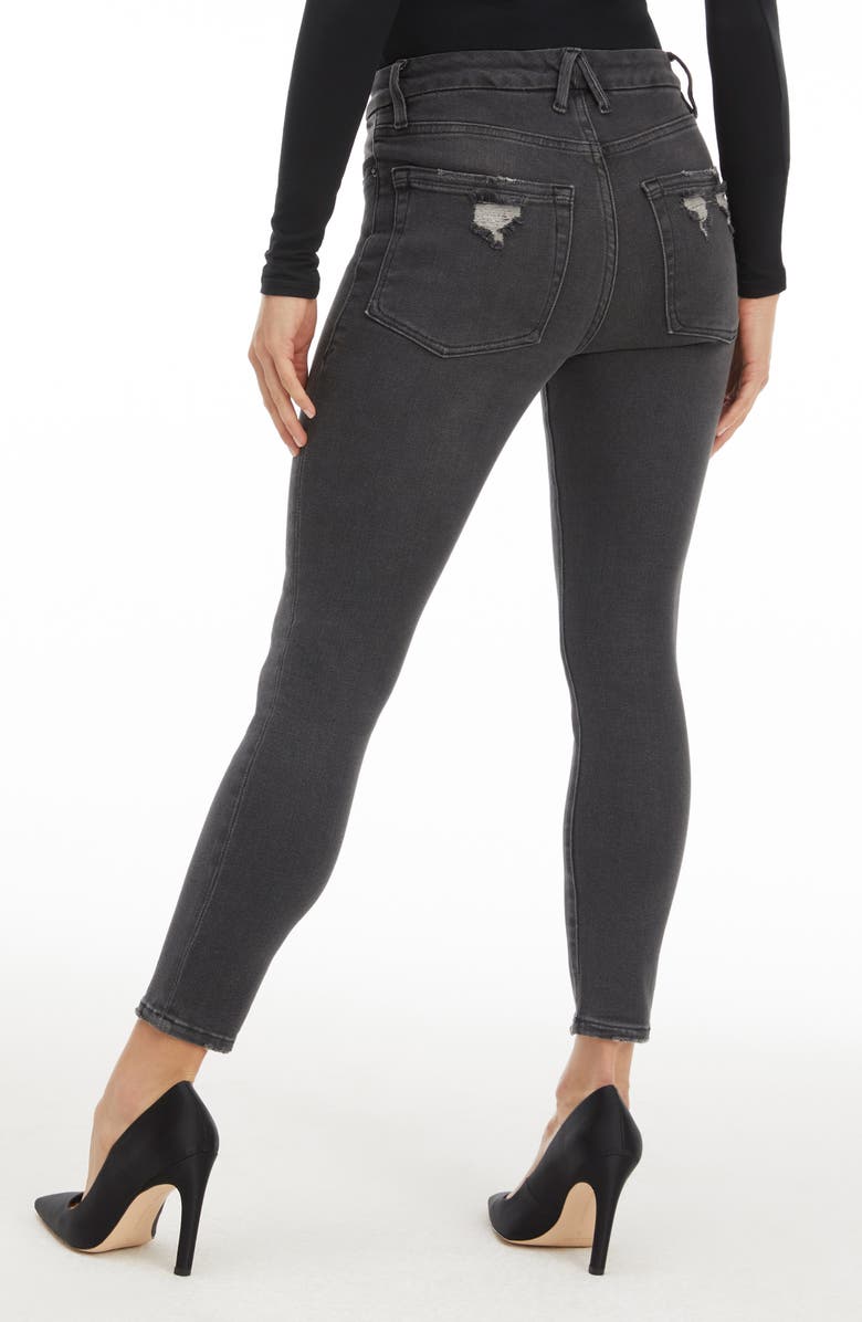 Good American Good Petite Chewed Skinny Jeans, Alternate, color,