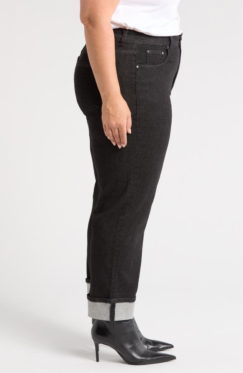 Universal Standard Stevie Cuff Jeans, Alternate, color, Black Selvedge