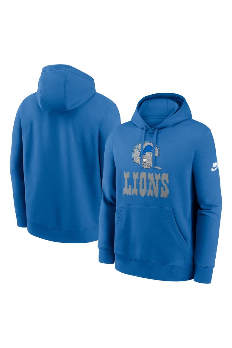 Men's Nike Royal Detroit Lions Best Season Rewind Club Pullover Hoodie, Main, color, Royal