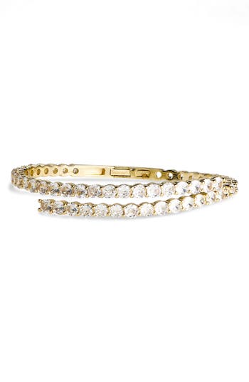Nordstrom Rack Cubic Zirconia Bypass Bracelet In Gold