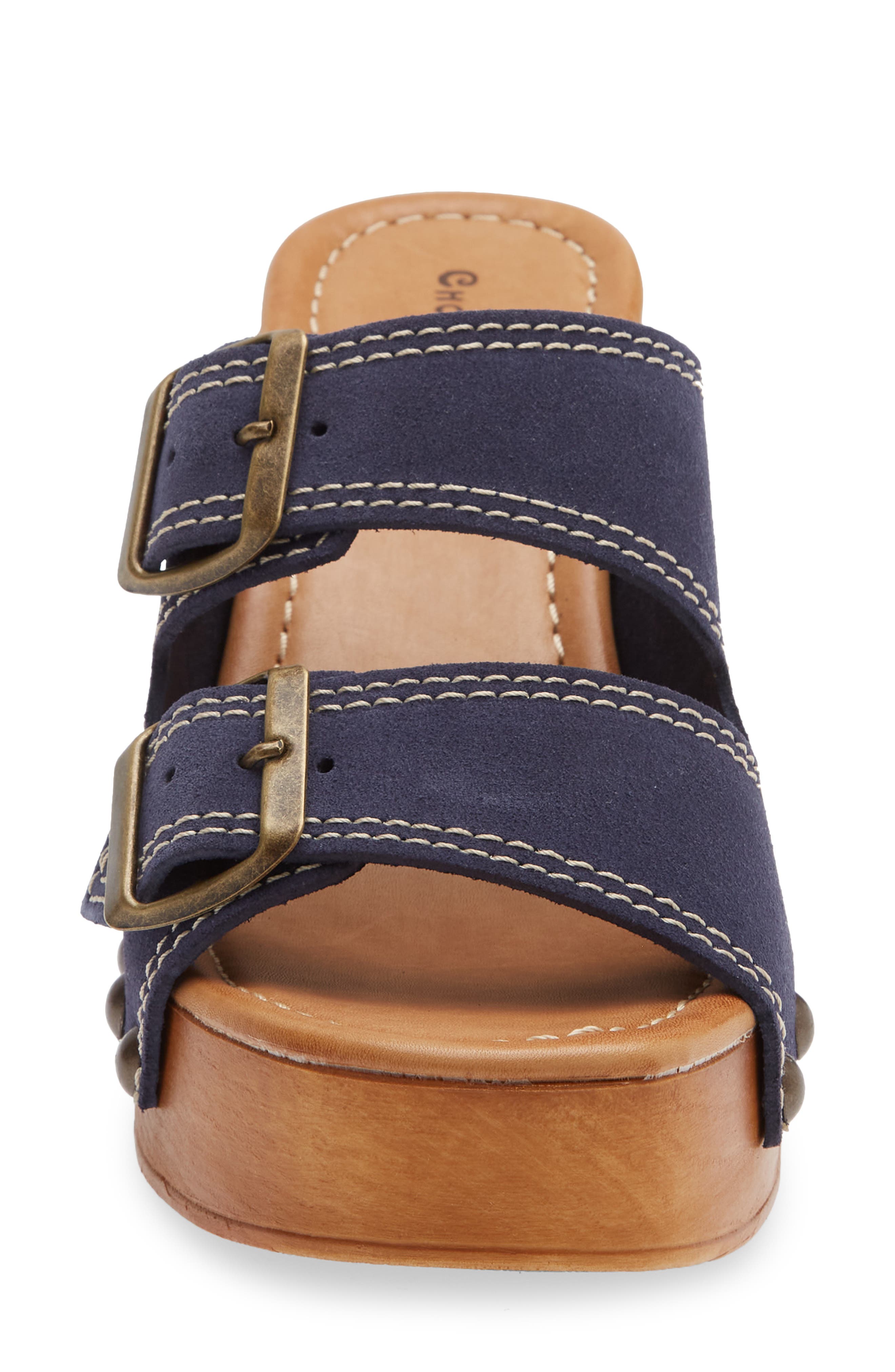 Mega Platform Sandal, Alternate, color, JEANS SUEDE