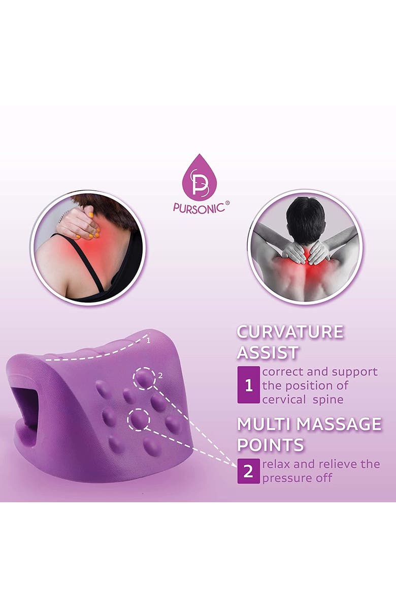 PURSONIC Neck and Shoulder Stretcher and Relaxer, Alternate, color, Purple