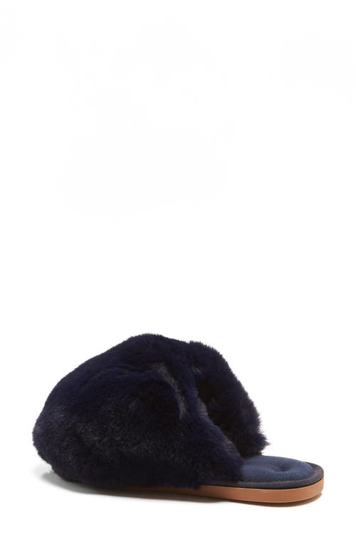 Free People Snowball Faux Fur Slipper In Blue