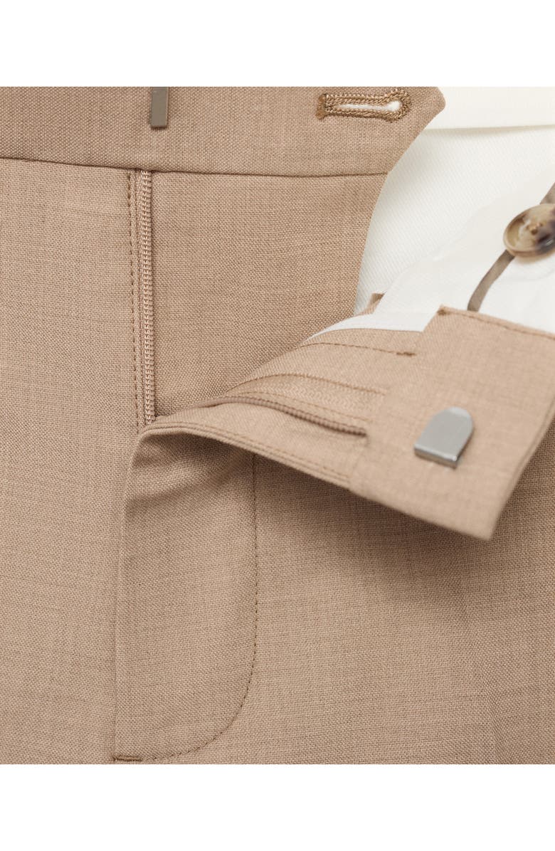 MANGO Paris Slim Fit Suit Pants, Alternate, color, Beige