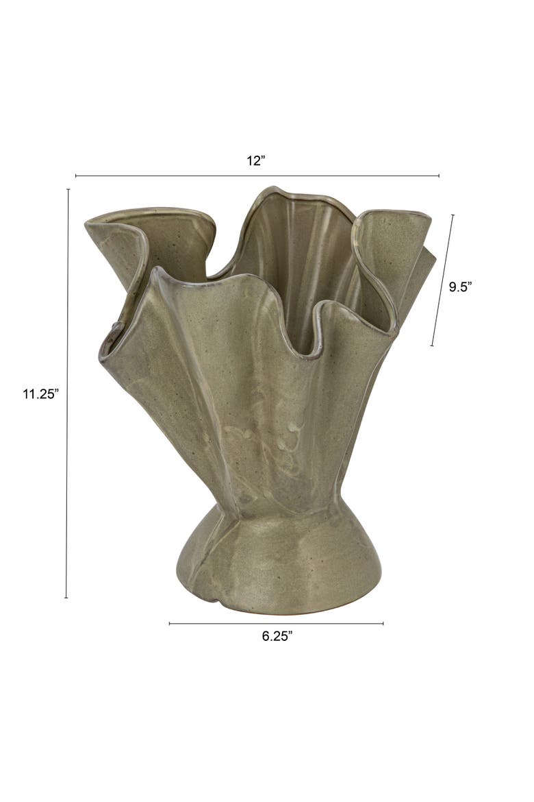 Ruffled Vase, Alternate, color, Green