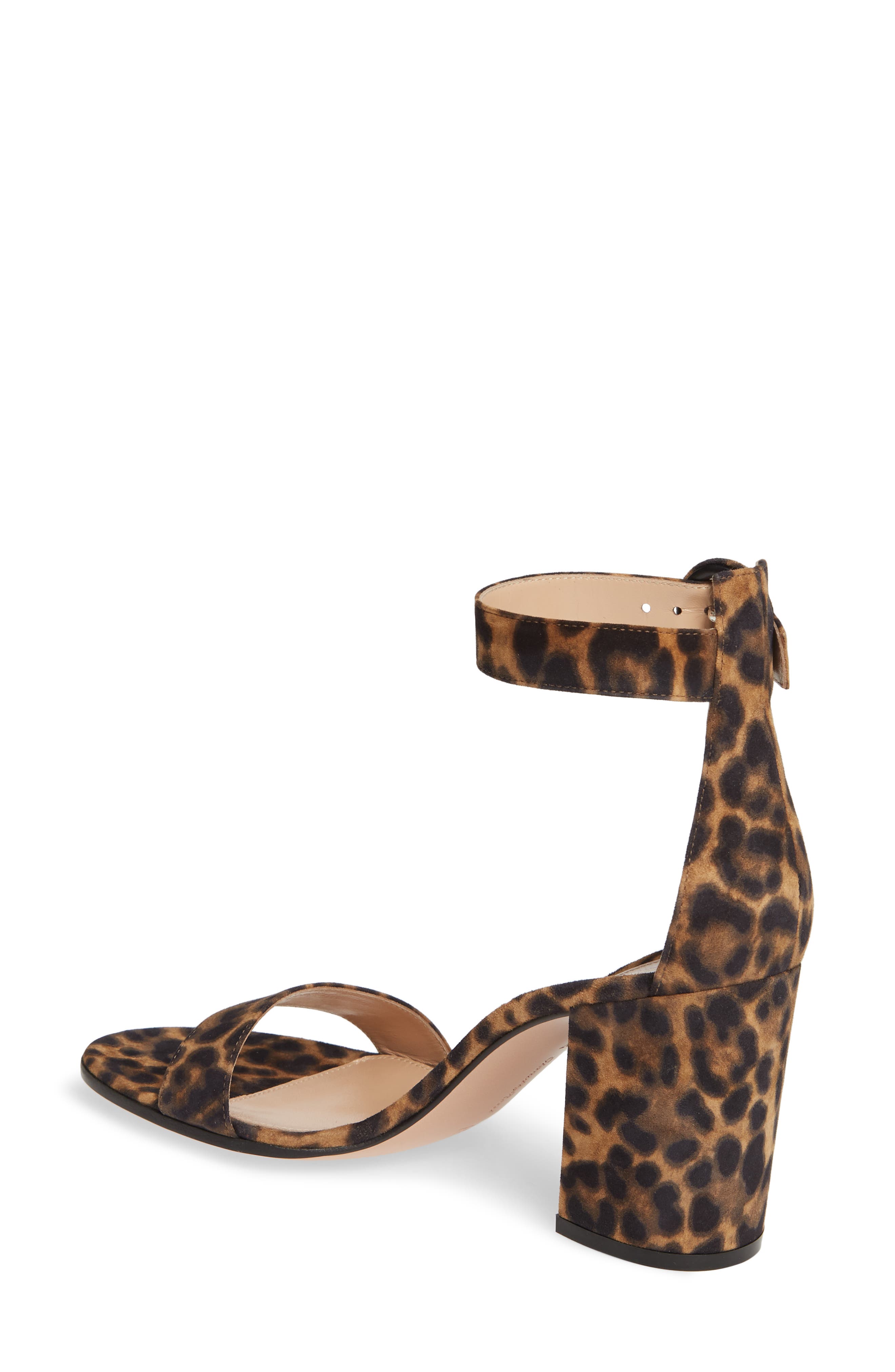 Gianvito Rossi Leopard Print Ankle Strap Sandal, Alternate, color, 