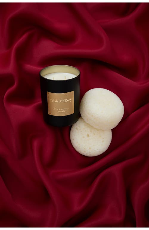 Trish Mcevoy Sexy No. 9 Blackberry & Vanilla Fragrance Essentials Body Sponge & Candle Set $127 Valu In Transparent