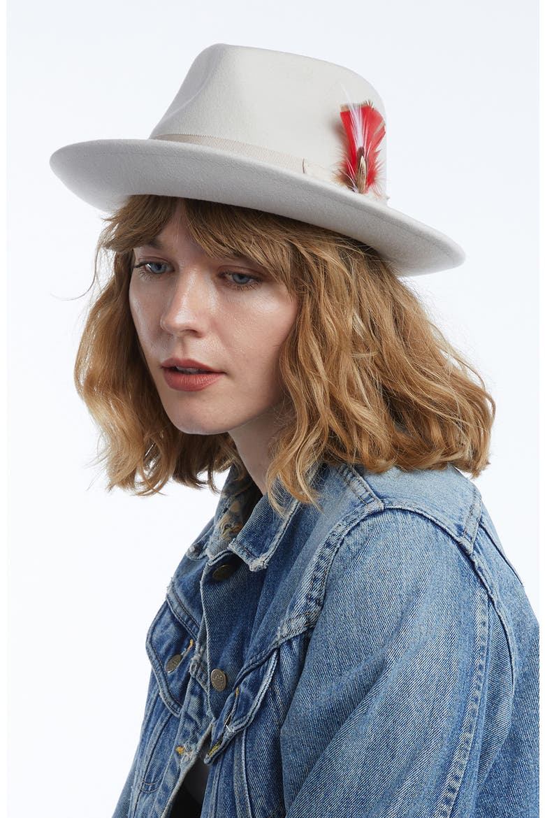 Wool Fedora Hat, Alternate, color, PUTTY