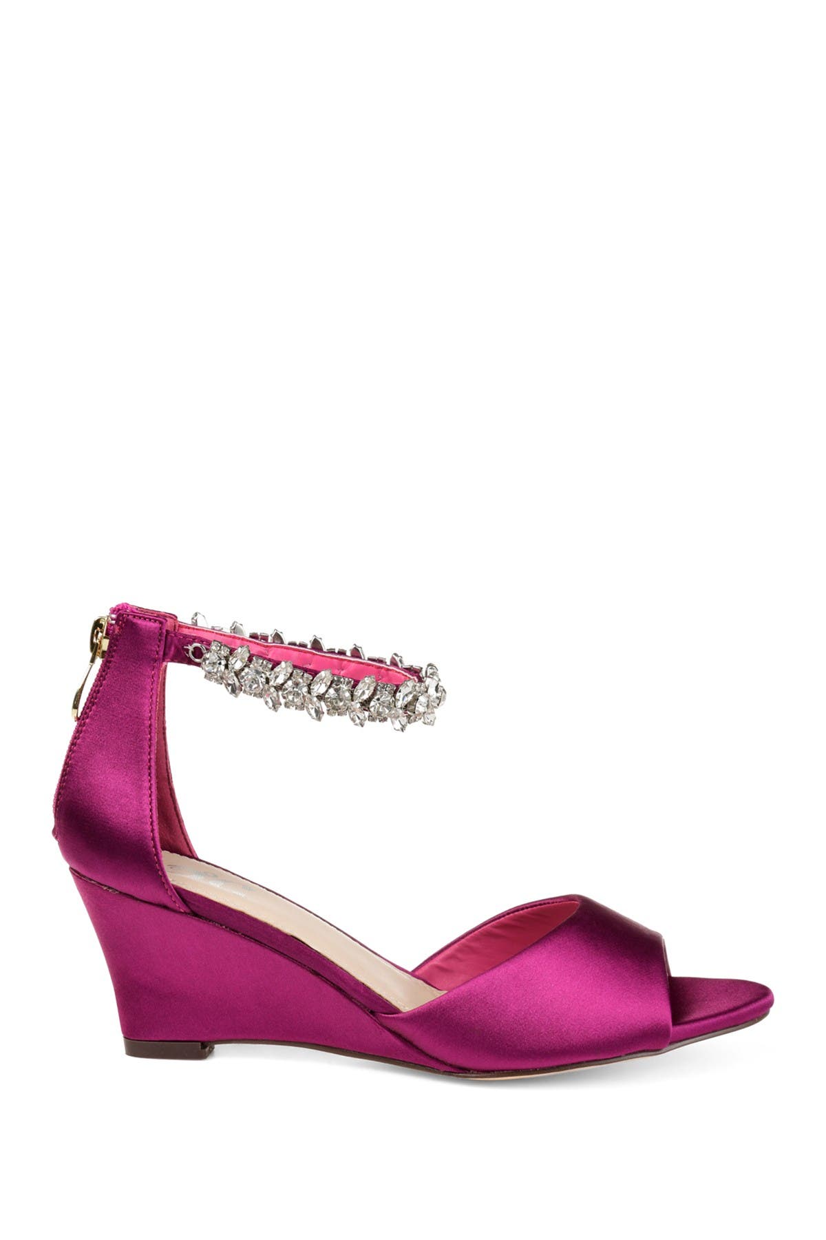 JOURNEE Connor Embellished Strap Wedge Sandal, Alternate, color, BERRY
