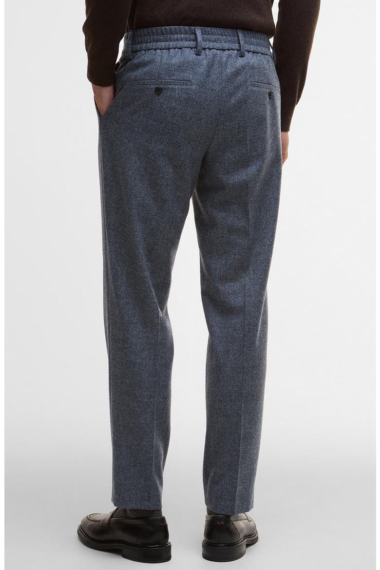 Kensington Pleated Glen Check Wool Blend Flannel Suit Pants, Alternate, color, NAVY
