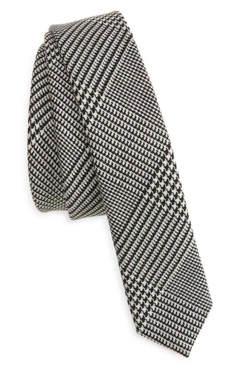 Balmain Prince of Wales Check Tie, Main, color, Eab Blk/ White